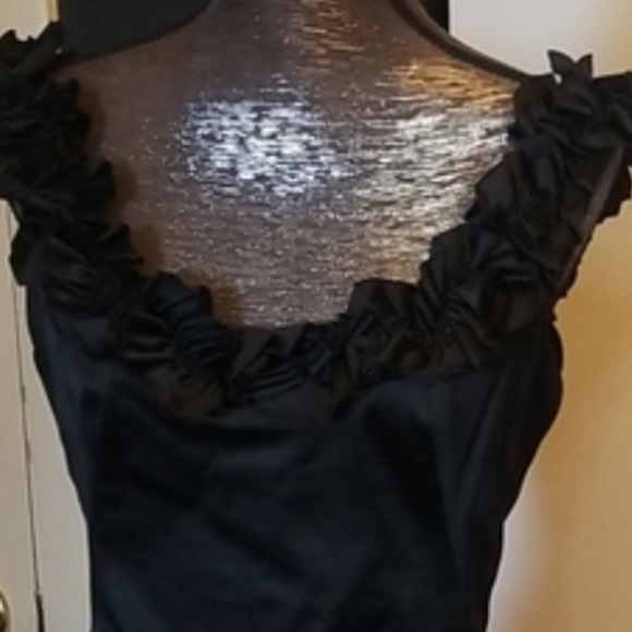 Black satin Maggie London Dress. - Picture 5 of 5